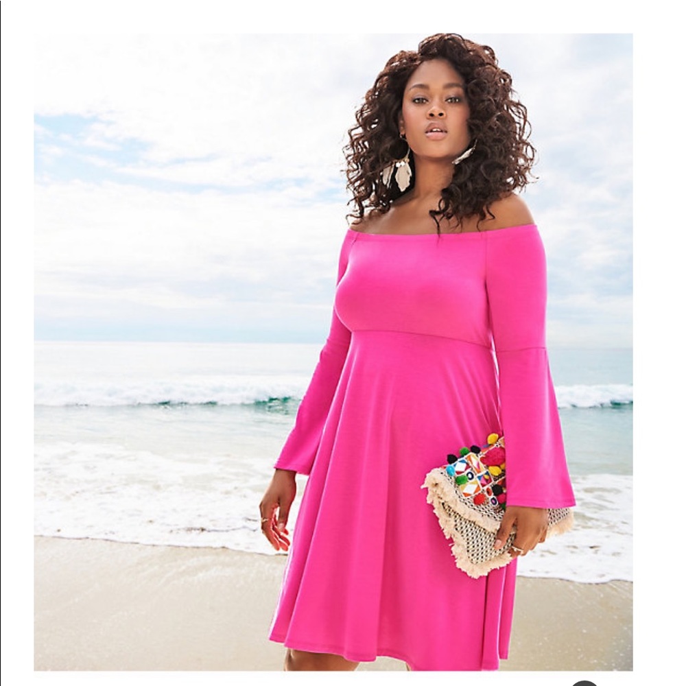 NWT BRIGHT PINK JERSEY SKATER MINI DRESS Sz 10/00 - Picture 1 of 9